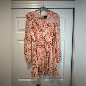 Bardot mini ruffle dress